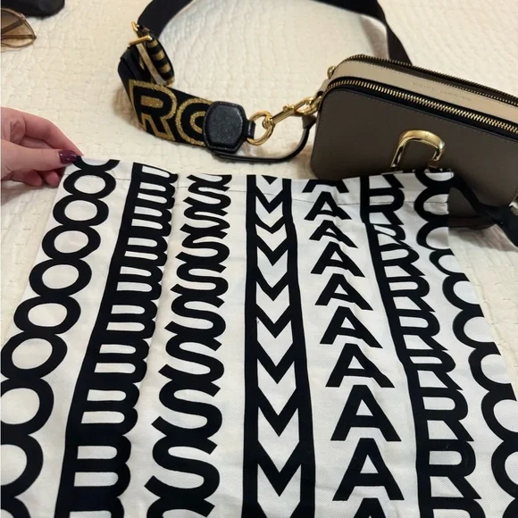 Marc Jacobs Crossbody Bag in Gray with Gold Accents